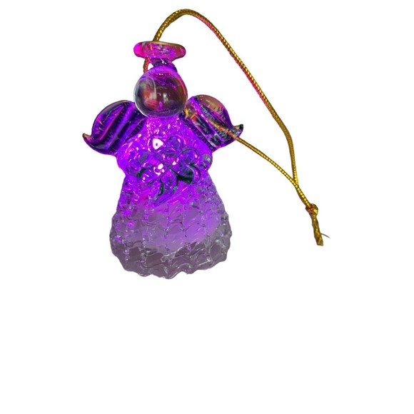 Vtg Lot of 4 Glass Angel Ornaments Christmas Color Changing Gold Green Clover - Picture 10 of 14